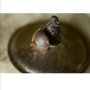 Vintage coral spiral ring